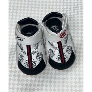 Ecko‎ Unltd Clout II Crib Shoes Baby Size 2 White Black Red Graffiti Sneakers